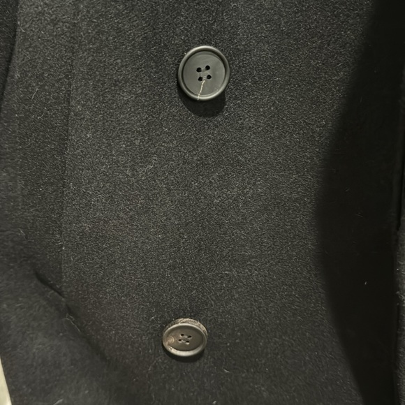 NWT All Saints Black Italian Cloth Wool Driver's Trench Coat Mid Length - Picture 10 of 10